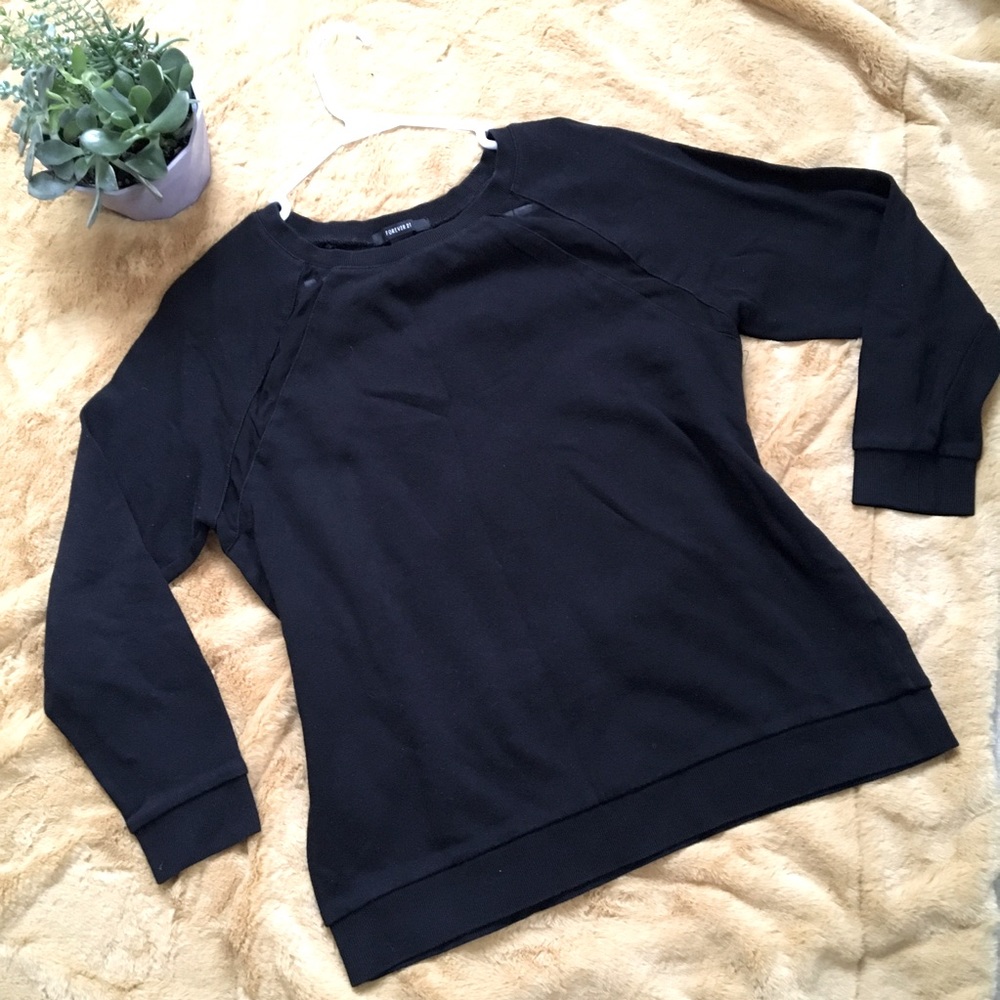 ✨F21 Black Mesh Sweatshirt